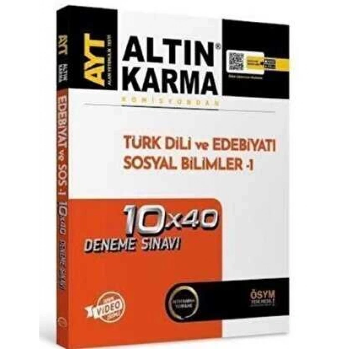 AYT Türk Dili ve Edebiyatı-Sosyal Bilimler 1 Deneme Sınavı - Altın Karma Yayınları