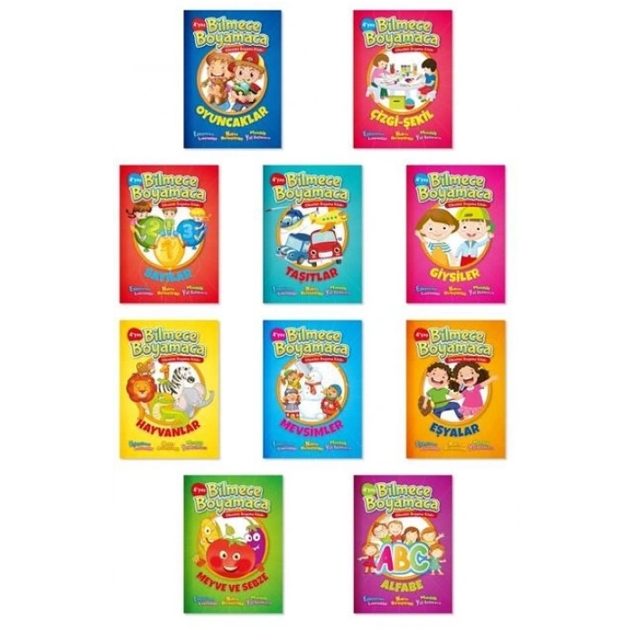 Bilmece Boyama (10 Kitap set) kalın boyama - Bıcırık Yayınları