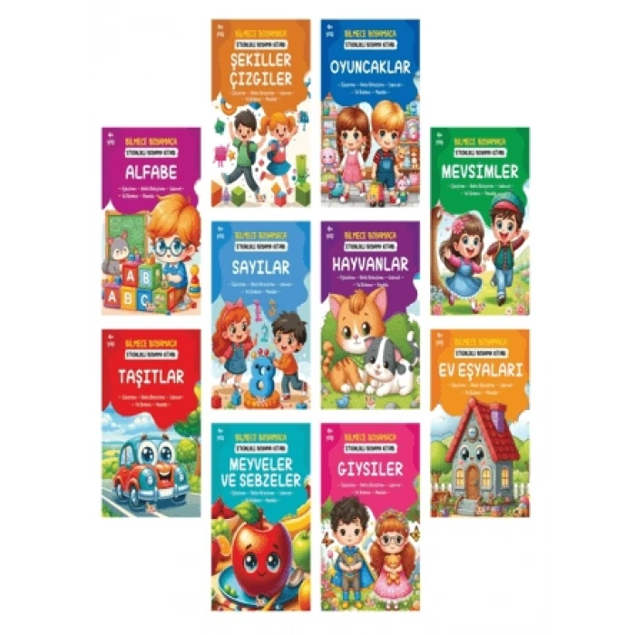 Bilmece Boyama (10 Kitap set) kalın boyama - Bıcırık Yayınları