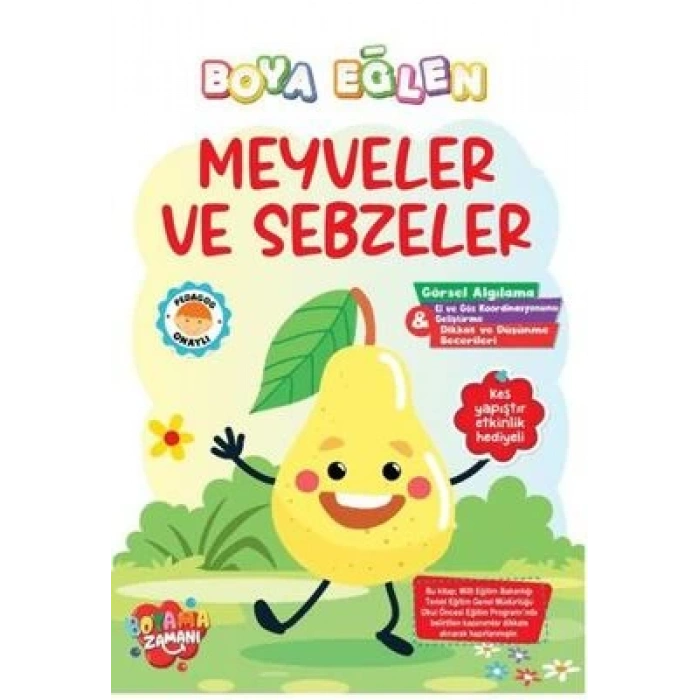 Boya Eğlen Meyveler ve Sebzeler-Boyama Zamanı-Revzen Kitap