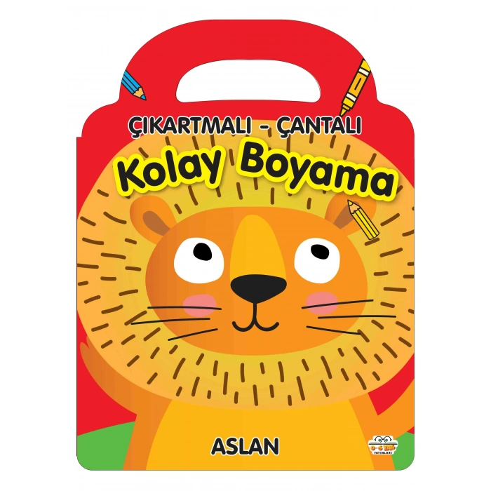 Çıkartmalı Çantalı Kolay Boyama-Aslan -(Kalın Boyama)- Sıfır Altı Yaş Yayınları