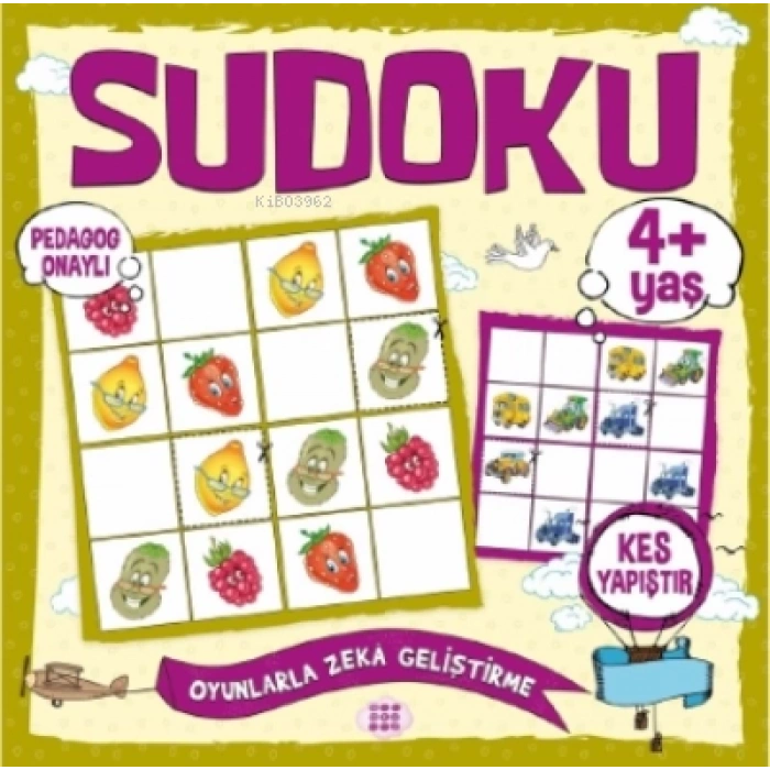 Çocuklar İçin Sudoku Kes Yapıştır 4+Yaş - Dokuz Yayınları