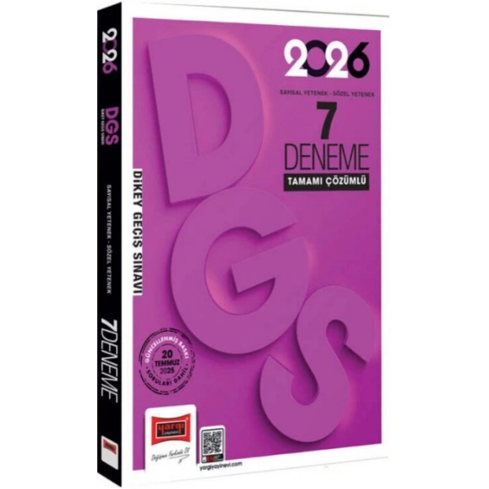 DGS Sayısal Sözel Tamamı Çözümlü 7 Deneme-Yargı Yayınları