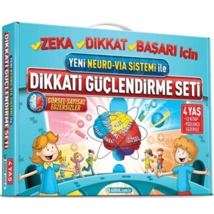 Dikkati Güçlendirme Seti 4 Yaş 3 Kitap-Osman Abalı-Adeda Yayınları