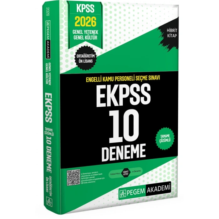 E-KPSS ORTAÖĞRETİM-ÖNLİSANS 10 DENEME 2026 - PEGEM AKADEMİ