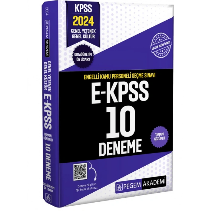 E-KPSS ORTAÖĞRETİM-ÖNLİSANS DENEME 2024-PEGEM AKADEMİ