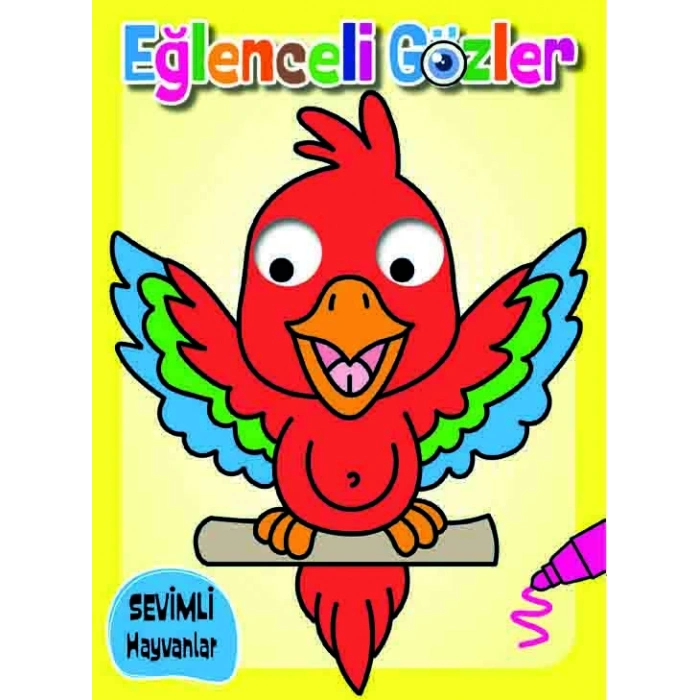 Eğlenceli Gözler-Sevimli Hayvanlar Boyama Kitabı -(Kalın Boyama)- Sıfır Altı Yaş Yayınları