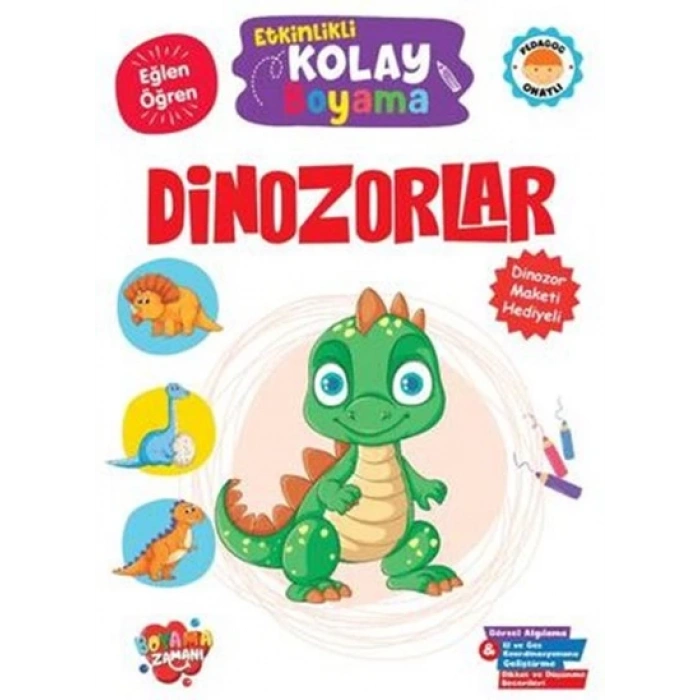 Etkinlikli Kolay Boyama - Dinazorlar - Revzen Kitap