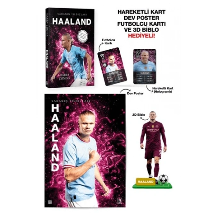 Haaland-Sahanın Yıldızları -(Futbol)- 3D Biblo Hediyeli- Harry Coninx - Parodi Yayınları
