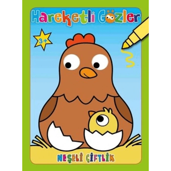 Hareketli Gözler Neşeli Çiftlik -(Okul Öncesi)- Sıfır Altı Yaş Yayınları