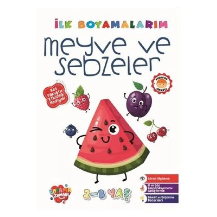 İlk Boyamalarım Meyve ve Sebzeler-Boyama Zamanı-Revzen Kitap