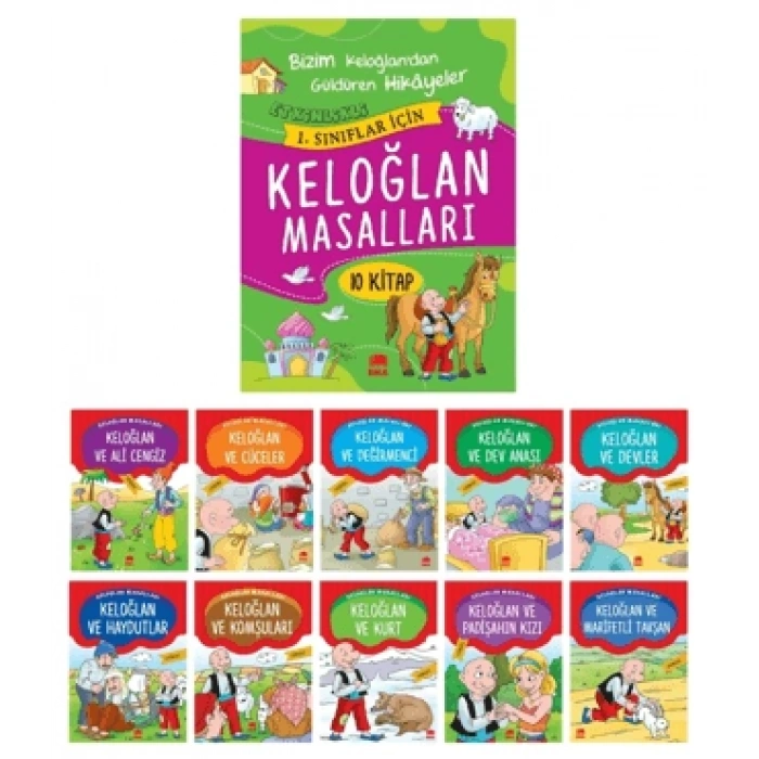 Keloğlan Masalları Seti-1.sınıf hikaye- (10 Kitap) - Takım Büyük Boy - Ema Çocuk Yayınları