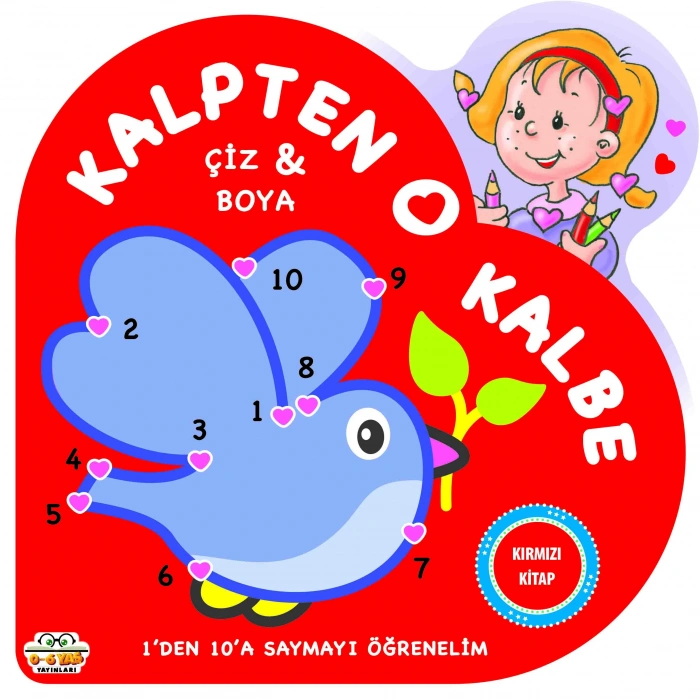 Kırmızı-Kalpten Kalbe Çiz Boya - Sıfır Altı Yaş Yayınları