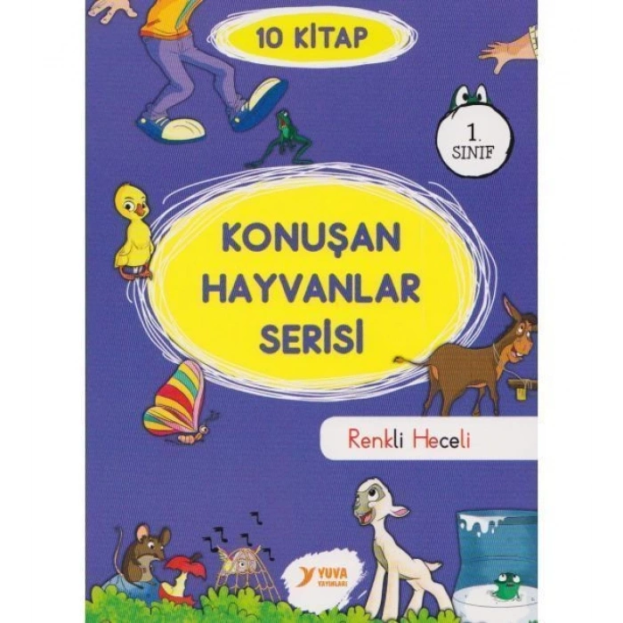 Konuşan Hayvanlar Serisi Renkli Heceli(10 Kitap) 1.Sınıf Hikaye - Yuva Yayınları