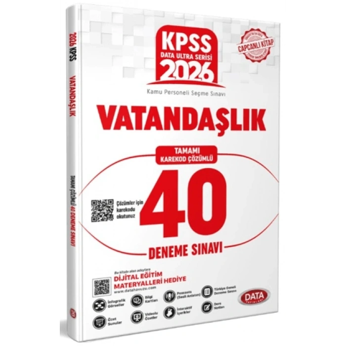 KPSS Hibrit Plus Vatandaşlık 40 Deneme - Data Yayınları