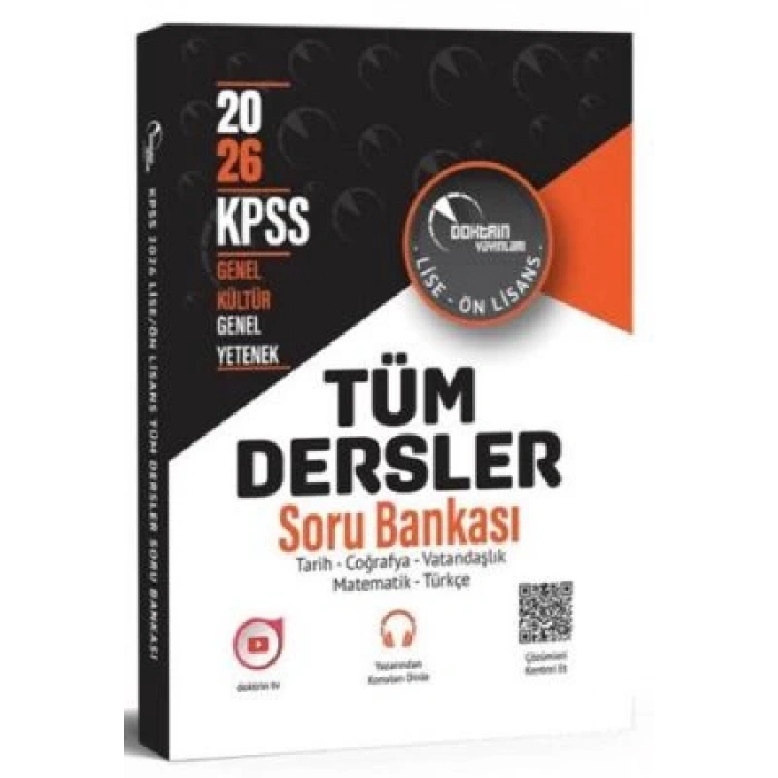 KPSS Lise Önlisans Tüm Dersler Soru Bankası-Doktrin Yayınları
