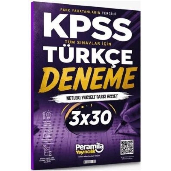 KPSS Tüm Sınavlar İçin Türkçe 3x30 Deneme - Peramila Yayıncılık