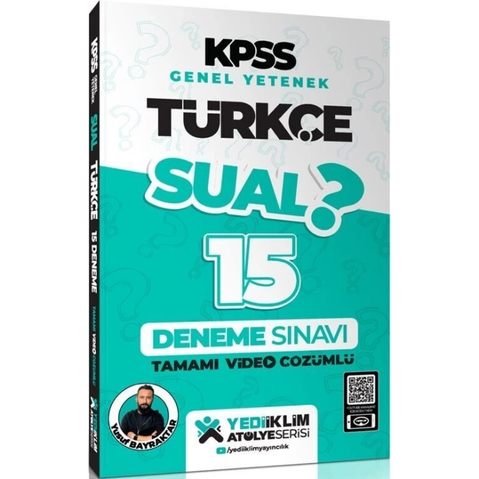 KPSS Türkçe Deneme 15 li Çözümlü 2024-(İadesiz)-Yediiklim Yayınları
