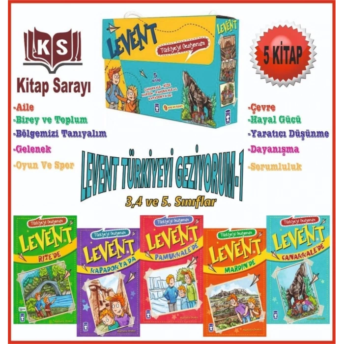 Levent Türkiyeyi Geziyorum 1 (5 Kitap) - Mustafa Orakçı - Timaş Yayınları