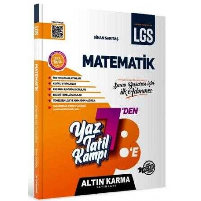 Matematik Yaz Tatil Kampı LGS 7-8. Sınıf Hazırlık-Altın Karma Yayınları