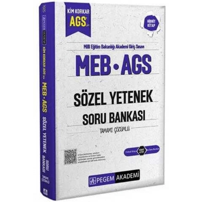 MEB-AGS Kim Korkar Sözel Yetenek Tamamı Çözümlü Soru-Pegem Akademi