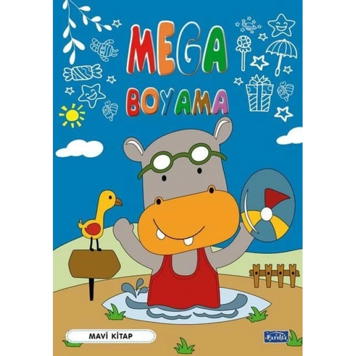 Mega Boyama-Mavi Kitap-Parıltı Yayınları