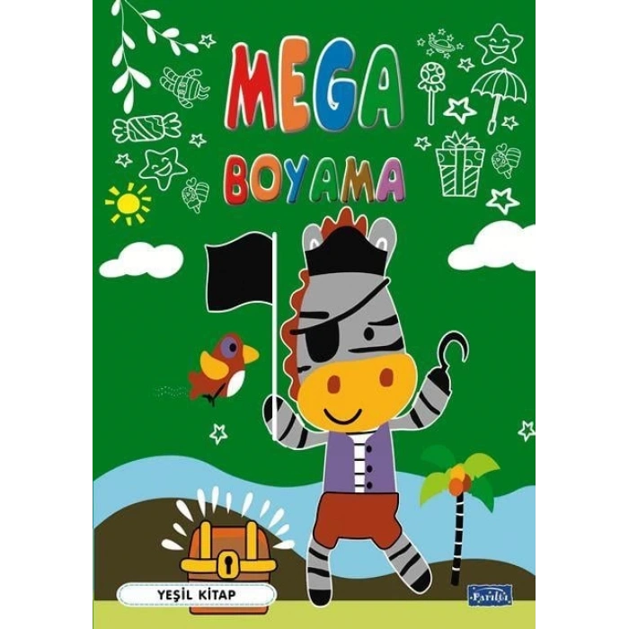 Mega Boyama-Yeşil Kitap-Parıltı Yayınları