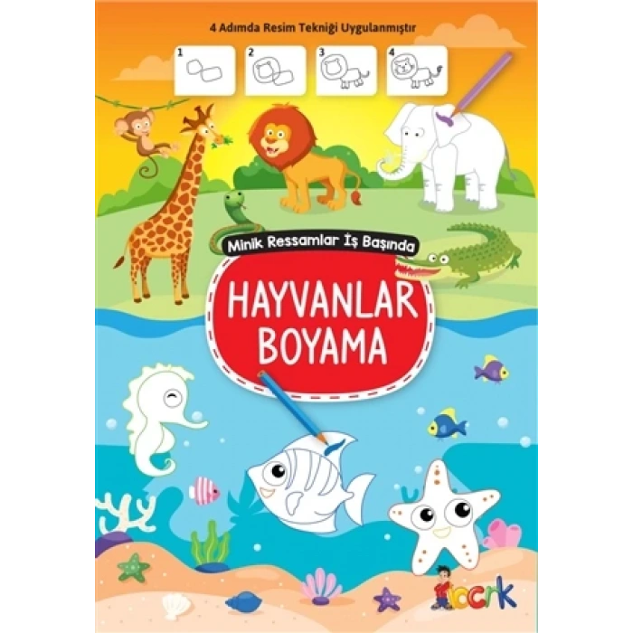 Minik Ressamlar İş Başında-Hayvanlar Boyama Kalın Boyama - Bıcırık Yayınları