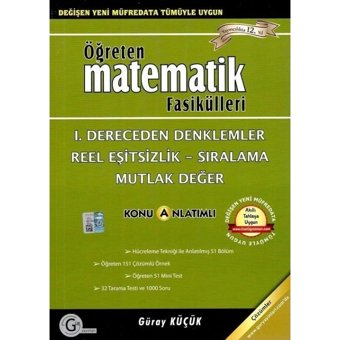 Öğreten Matematik Fasikülleri 1.Dereceden Denklemler Konu Anlatımlı - Gür Yayınları