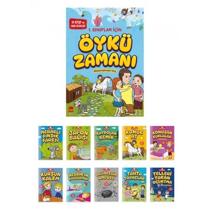 Öykü Zamanı 1.Sınıf Küçük Boy 10 Kitap+Soru Kit.)-Ema Çocuk
