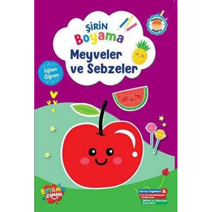 Şirin Boyama Meyve ve Sebzeler -Boyama Zamanı-Revzen Kitap