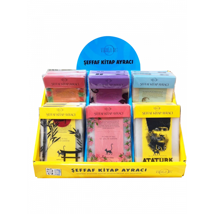Stantlı Şeffaf Kitap Ayracı (40 Çeşit 320 Adet Ayraç)-VİVAGO ART
