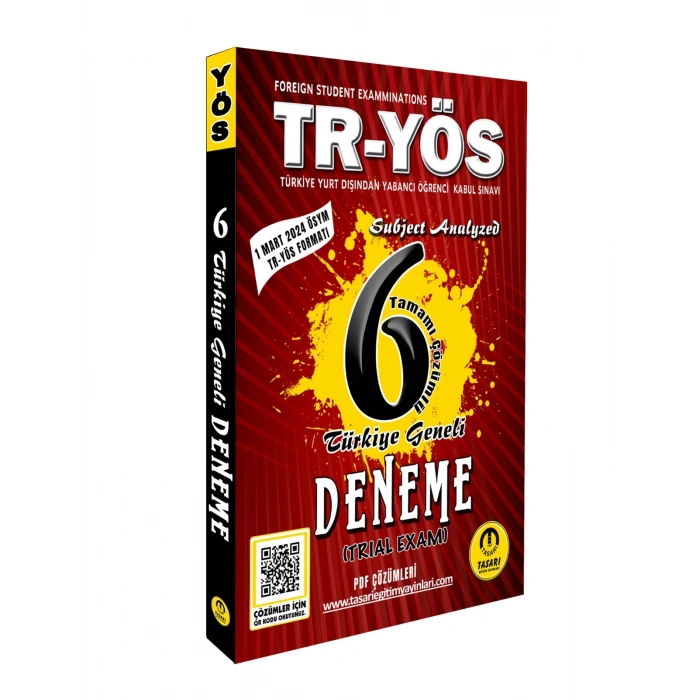 TR-YÖS 6 Türkiye Geneli Deneme-Tasarı Yayınları