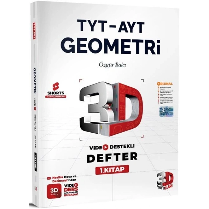 TYT-AYT Geometri Video Ders Defter 1.Kitap-3D Yayınları