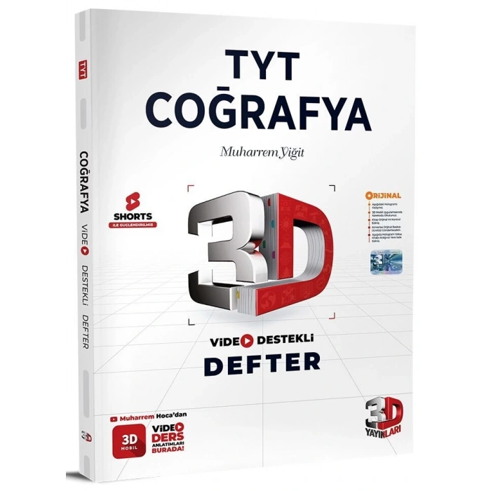TYT Coğrafya Video Destekli Defter- 3D Yayınları