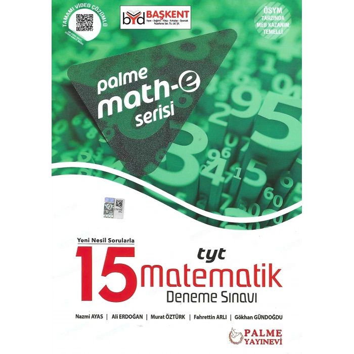 TYT MATEMATİK DENEME SINAVI 15Lİ MATH-E SERİSİ(İADESİZ)- PALME YAYINLARI