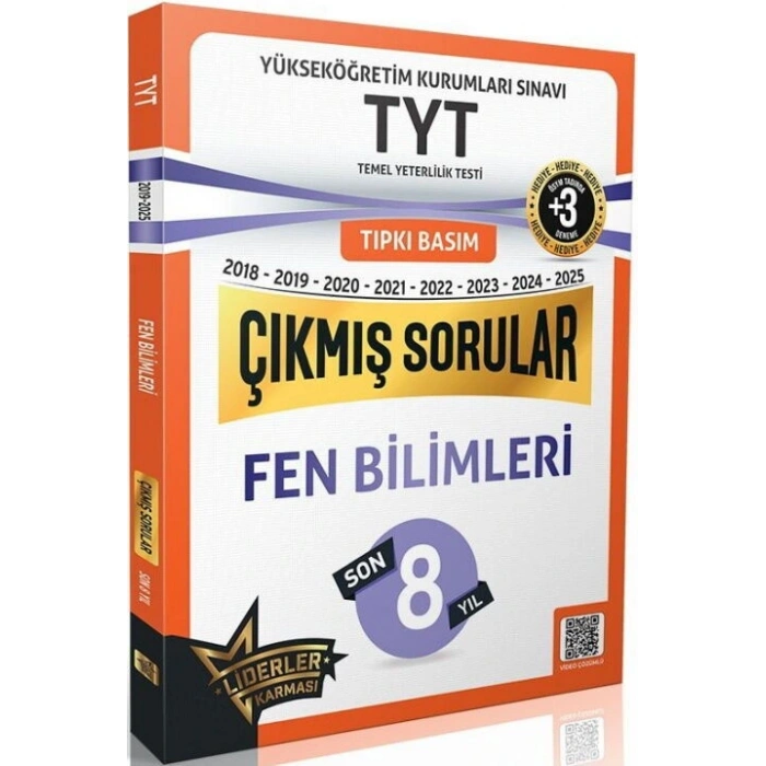 TYT Son 8 Yıl Fen Bilimleri Çıkmış Sorular-Lider Karması Yayınları