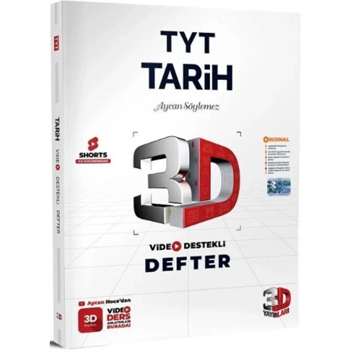TYT Tarih Video Destekli Defter-3D Yayınları
