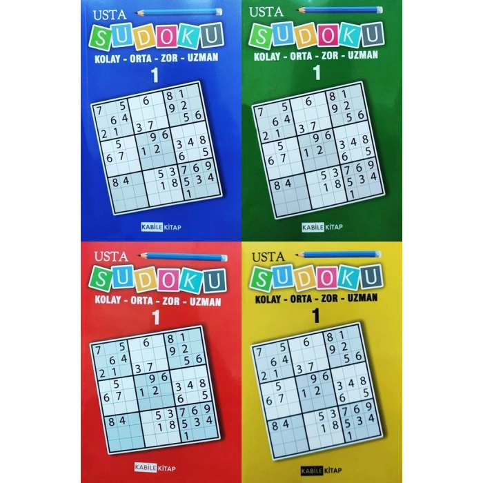 Usta Sudoku 1 - Kolay Orta Zor Uzman - Kabile Kitap