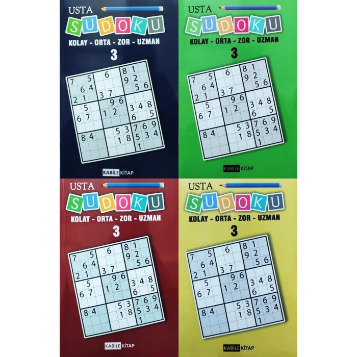 Usta Sudoku 3 - Kolay Orta Zor Uzman - Kabile Kitap
