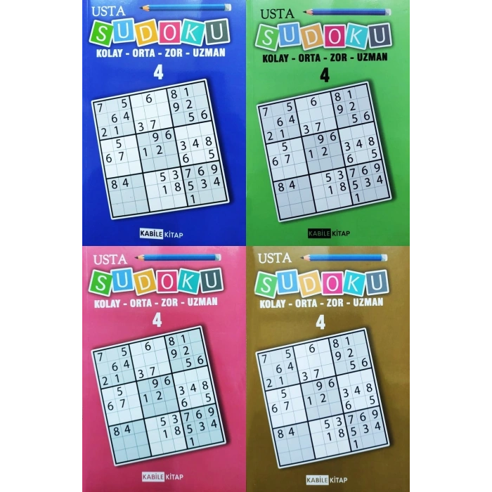 Usta Sudoku 4 - Kolay Orta Zor Uzman - Kabile Kitap