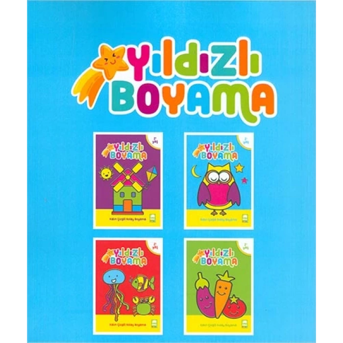 Yıldızlı Boyama (Kalın Boyama) 4lü - Ema Yayınları