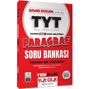 2025 TYT Savaş Doğan Serisi Tamamı Video Konu Anlatımlı ve QR Çözümlü Paragraf Soru Bankası Yediiklim Yayınlar