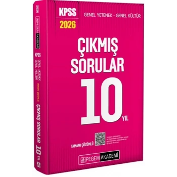 2026 KPSS Lisans 10 Yıl Tamamı Çözümlü Çıkmış Sorular-Pegem Akademi