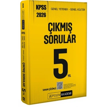 2026 KPSS Lisans 5 Yıl Tamamı Çözümlü Çıkmış Sorular-Pegem Akademi