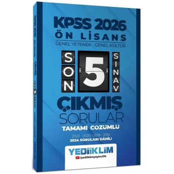 2026 KPSS Önlisans 5 Sınav Çıkmış Sorular-Yediiklim Yayınları