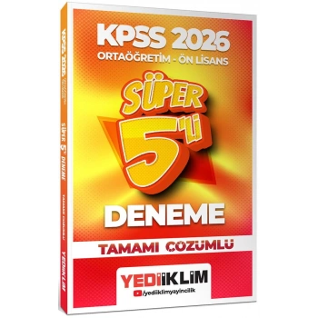 2026 KPSS Orta Öğretim Önlisans 5 Fasikül Deneme -Yediiklim Yayınları