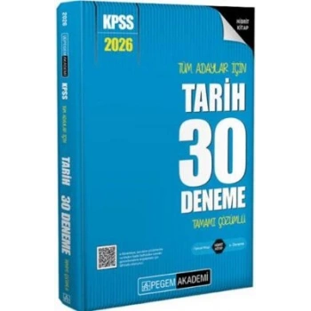 2026 KPSS Tarih 30 Deneme Tamamı Çözümlü-Pegem Yayınları