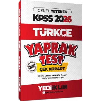 2026 KPSS Türkçe Çek Kopar Yaprak Test-Yediiklim Yayınları