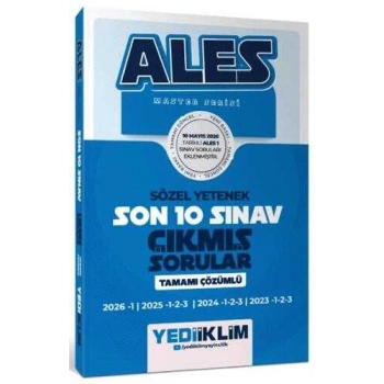 2027 ALES Master Serisi Sözel Yetenek Tamamı Çözümlü Son 10 Sınav Çıkmış Sorular-Yediiklim